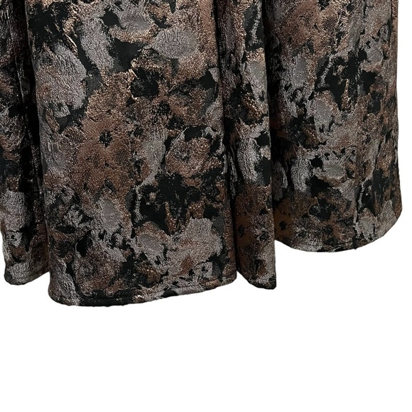 Johnny Was 6 Bronze Metallic Jacquard Floral Print Maxi Floor Length Gown C - Picture 8 of 9